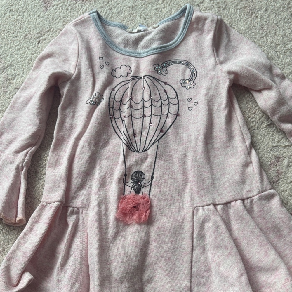 Truly Me Pink Long Sleeve Hot Air Balloon Dress Top